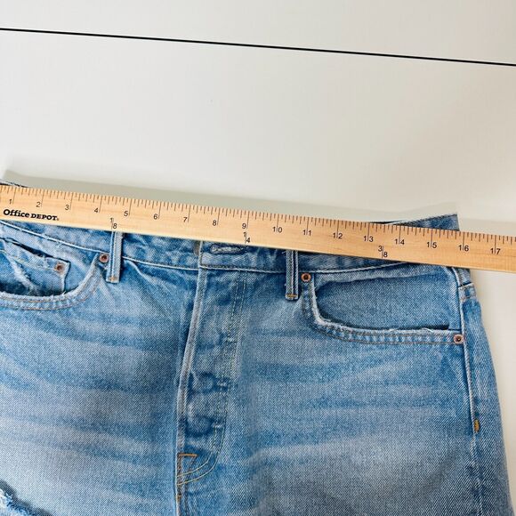 Grlfrnd Medium Wash Can't Get Enough Cindy Button Fly Cutoff Raw Hem Shorts 31 - Picture 12 of 12